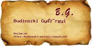 Budinszki Györgyi névjegykártya